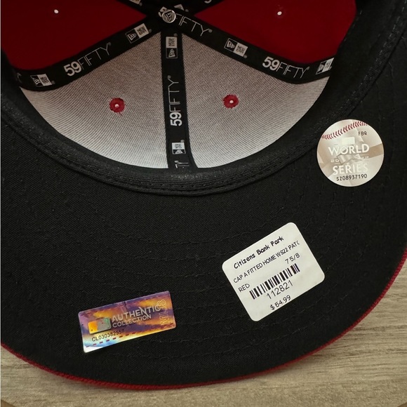 New Era 59Fifty Philadelphia Phillies World Series 2022 Fitted Red Men’s 7 5/8 - Picture 6 of 6